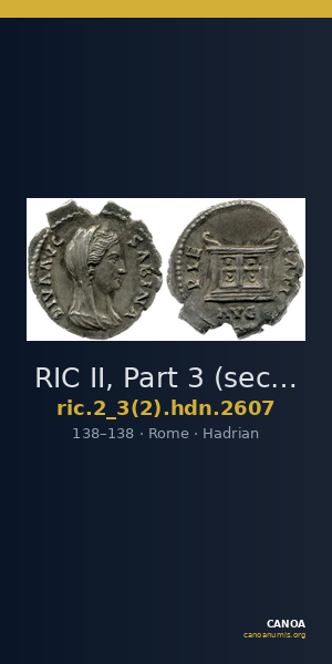 RIC II, Part 3 (second edition) Hadrian 2607 — CANOA