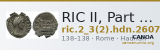 RIC II, Part 3 (second edition) Hadrian 2607 — CANOA