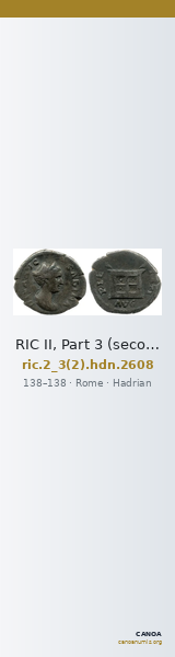 RIC II, Part 3 (second edition) Hadrian 2608 — CANOA