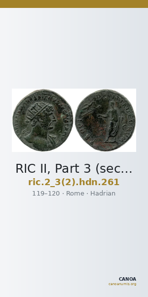 RIC II, Part 3 (second edition) Hadrian 261 — CANOA