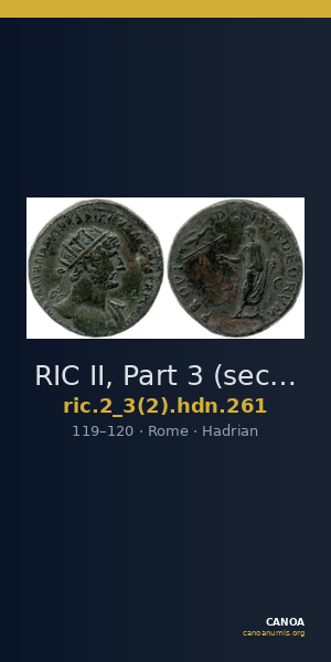 RIC II, Part 3 (second edition) Hadrian 261 — CANOA