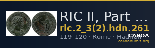 RIC II, Part 3 (second edition) Hadrian 261 — CANOA