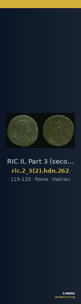 RIC II, Part 3 (second edition) Hadrian 262 — CANOA