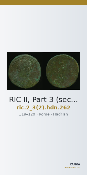 RIC II, Part 3 (second edition) Hadrian 262 — CANOA