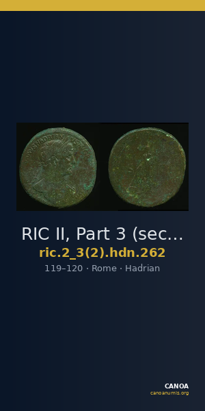 RIC II, Part 3 (second edition) Hadrian 262 — CANOA
