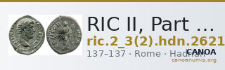 RIC II, Part 3 (second edition) Hadrian 2621 — CANOA