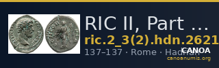 RIC II, Part 3 (second edition) Hadrian 2621 — CANOA