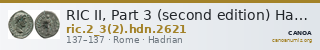 RIC II, Part 3 (second edition) Hadrian 2621 — CANOA