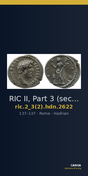 RIC II, Part 3 (second edition) Hadrian 2622 — CANOA