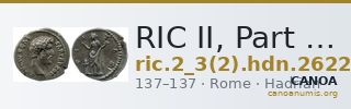 RIC II, Part 3 (second edition) Hadrian 2622 — CANOA