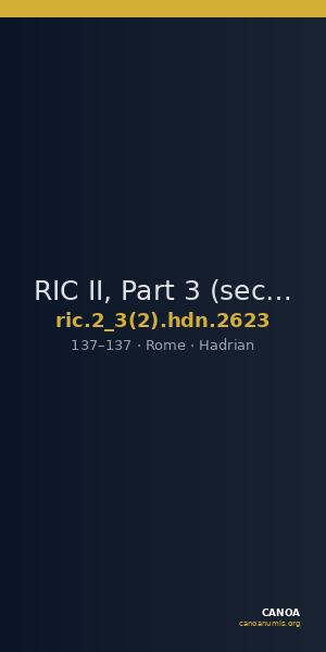 RIC II, Part 3 (second edition) Hadrian 2623 — CANOA