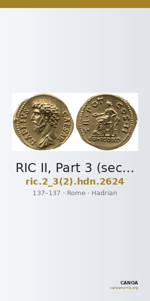 RIC II, Part 3 (second edition) Hadrian 2624 — CANOA