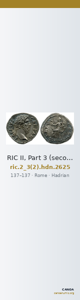 RIC II, Part 3 (second edition) Hadrian 2625 — CANOA