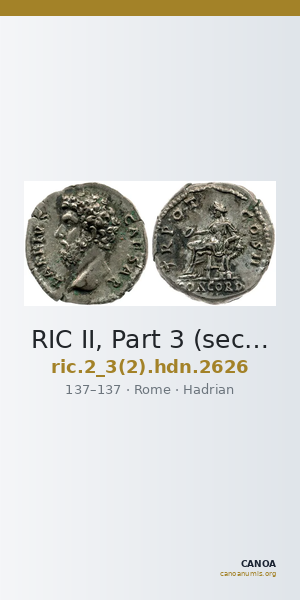 RIC II, Part 3 (second edition) Hadrian 2626 — CANOA