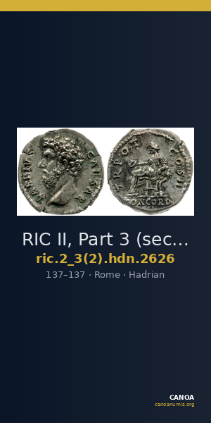 RIC II, Part 3 (second edition) Hadrian 2626 — CANOA