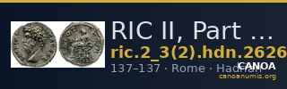 RIC II, Part 3 (second edition) Hadrian 2626 — CANOA