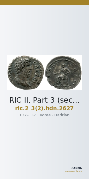 RIC II, Part 3 (second edition) Hadrian 2627 — CANOA