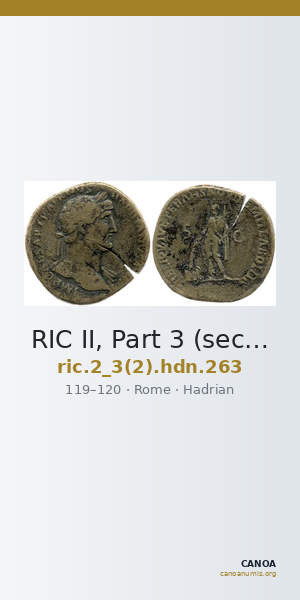 RIC II, Part 3 (second edition) Hadrian 263 — CANOA