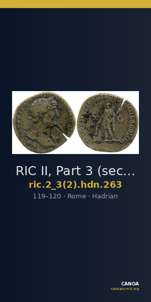 RIC II, Part 3 (second edition) Hadrian 263 — CANOA