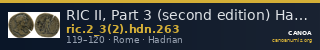 RIC II, Part 3 (second edition) Hadrian 263 — CANOA