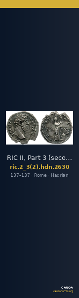 RIC II, Part 3 (second edition) Hadrian 2630 — CANOA
