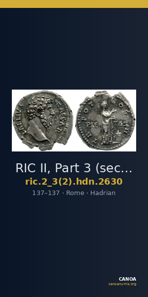 RIC II, Part 3 (second edition) Hadrian 2630 — CANOA