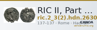 RIC II, Part 3 (second edition) Hadrian 2630 — CANOA