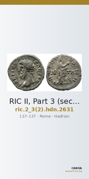 RIC II, Part 3 (second edition) Hadrian 2631 — CANOA