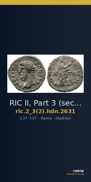 RIC II, Part 3 (second edition) Hadrian 2631 — CANOA