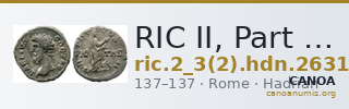 RIC II, Part 3 (second edition) Hadrian 2631 — CANOA