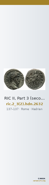 RIC II, Part 3 (second edition) Hadrian 2632 — CANOA