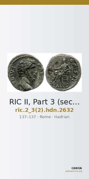 RIC II, Part 3 (second edition) Hadrian 2632 — CANOA