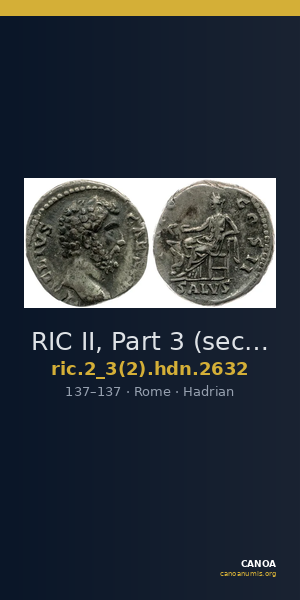RIC II, Part 3 (second edition) Hadrian 2632 — CANOA