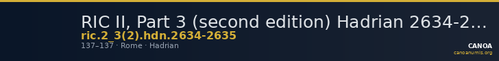 RIC II, Part 3 (second edition) Hadrian 2634-2635 — CANOA