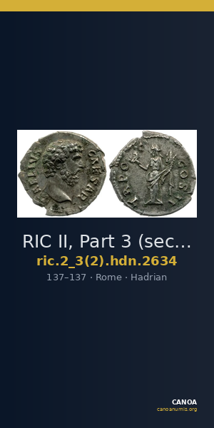 RIC II, Part 3 (second edition) Hadrian 2634 — CANOA