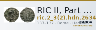 RIC II, Part 3 (second edition) Hadrian 2634 — CANOA