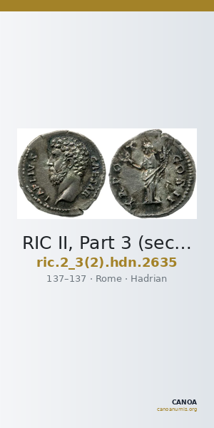 RIC II, Part 3 (second edition) Hadrian 2635 — CANOA