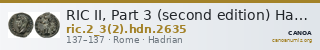 RIC II, Part 3 (second edition) Hadrian 2635 — CANOA