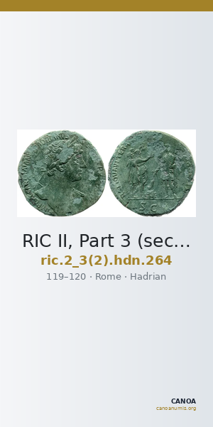 RIC II, Part 3 (second edition) Hadrian 264 — CANOA
