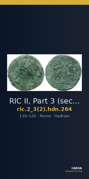 RIC II, Part 3 (second edition) Hadrian 264 — CANOA