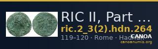 RIC II, Part 3 (second edition) Hadrian 264 — CANOA