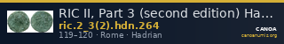 RIC II, Part 3 (second edition) Hadrian 264 — CANOA