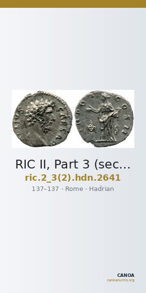 RIC II, Part 3 (second edition) Hadrian 2641 — CANOA