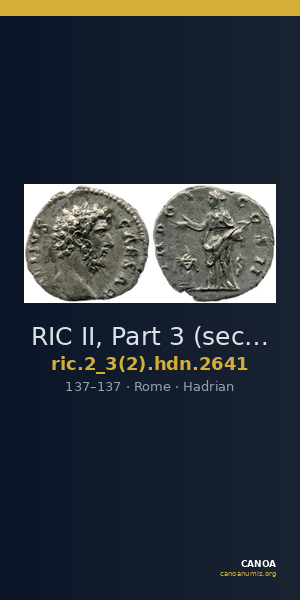 RIC II, Part 3 (second edition) Hadrian 2641 — CANOA