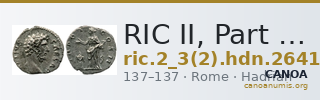 RIC II, Part 3 (second edition) Hadrian 2641 — CANOA