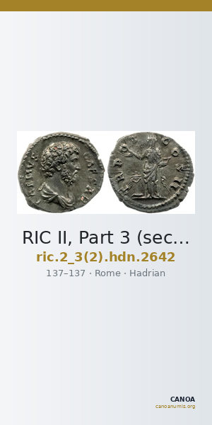 RIC II, Part 3 (second edition) Hadrian 2642 — CANOA