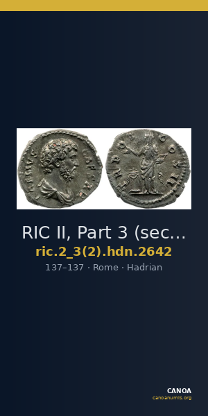 RIC II, Part 3 (second edition) Hadrian 2642 — CANOA