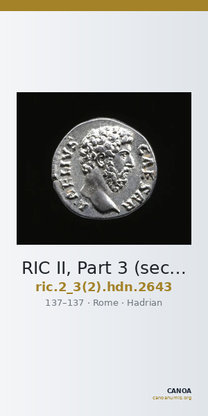 RIC II, Part 3 (second edition) Hadrian 2643 — CANOA