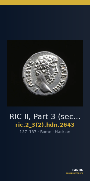 RIC II, Part 3 (second edition) Hadrian 2643 — CANOA