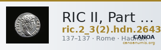RIC II, Part 3 (second edition) Hadrian 2643 — CANOA